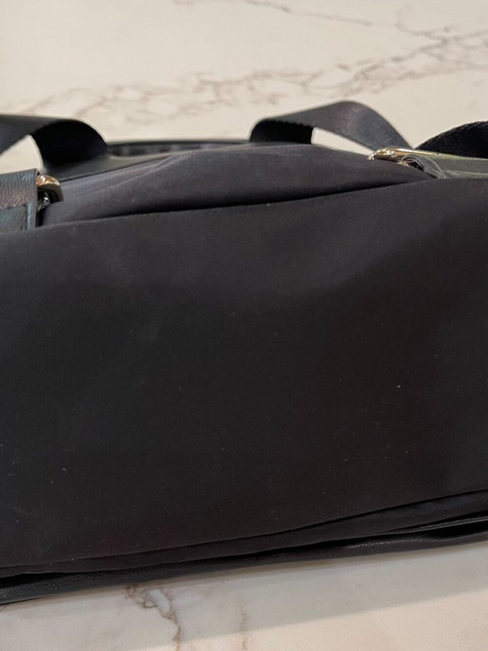 NWOT - Karl Lagerfeld Black Backpack with Leather Bow - Picture 9 of 12